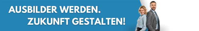 Logo: Ausbilder werden. Zukunft gestalten.